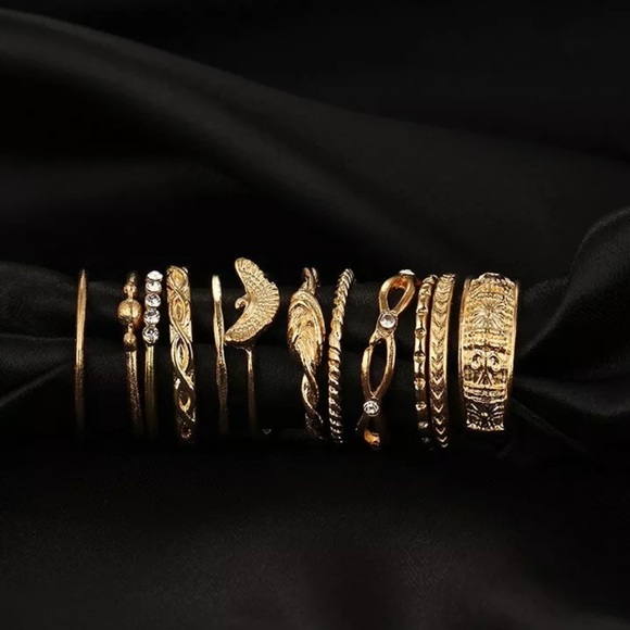 RE-Stock In! 12 Pc Midi Finger Knuckle Stack Rings - Picture 3 of 5